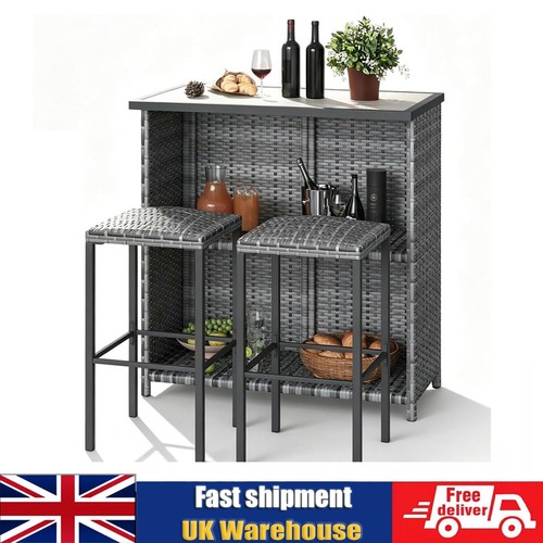3pcs outdoor rattan bar table - outdoor,