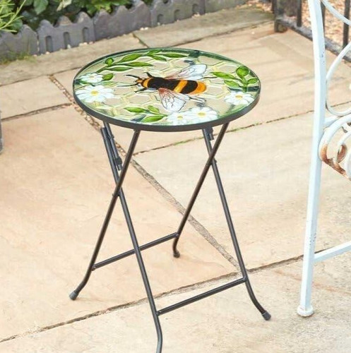Garden folding side table - side,