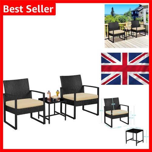 Yaheetech piece rattan - 3-piece,