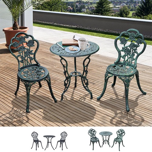 Pcs cast aluminum bistro set - aluminum,