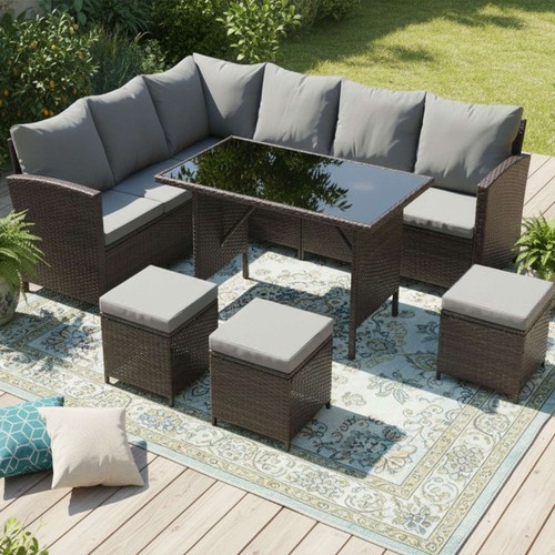 Garden rattan furniture set - rattan, 9