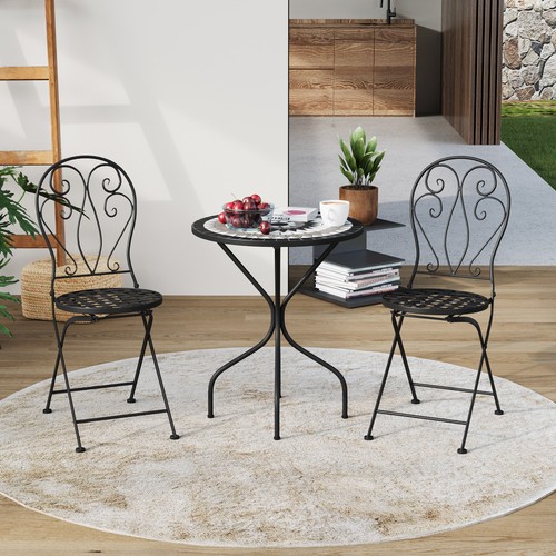 Garden mosaic bistro set black - set,