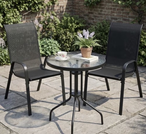 3pcs garden round - round, glass