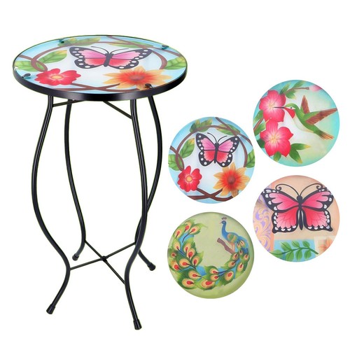 Iron glass round side coffee - round,