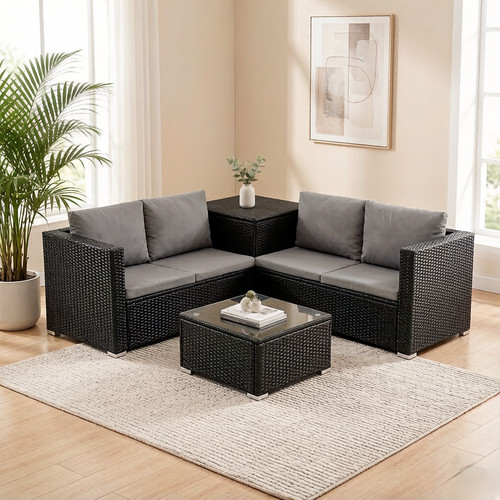 Rattan corner garden - rattan, furniture