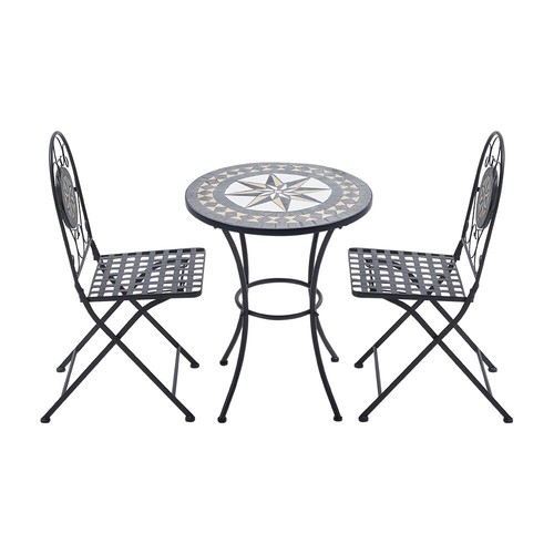 Black mosaic bistro set - black, garden