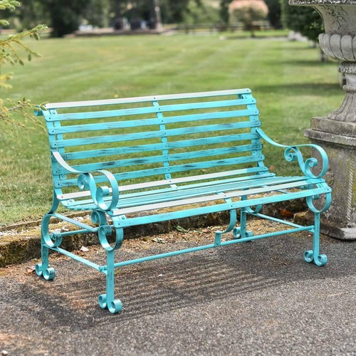 Ornate wrought iron two - wrought, two-seater