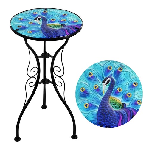 Mosaic table blue peacock - mosaic,